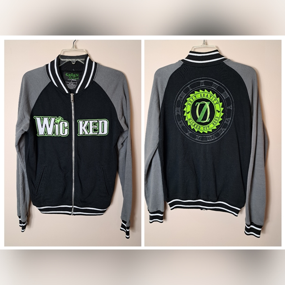 NWT WICKED - Green For Good - Broadway Musical Full Zip Jacket Sz Small Witch Oz